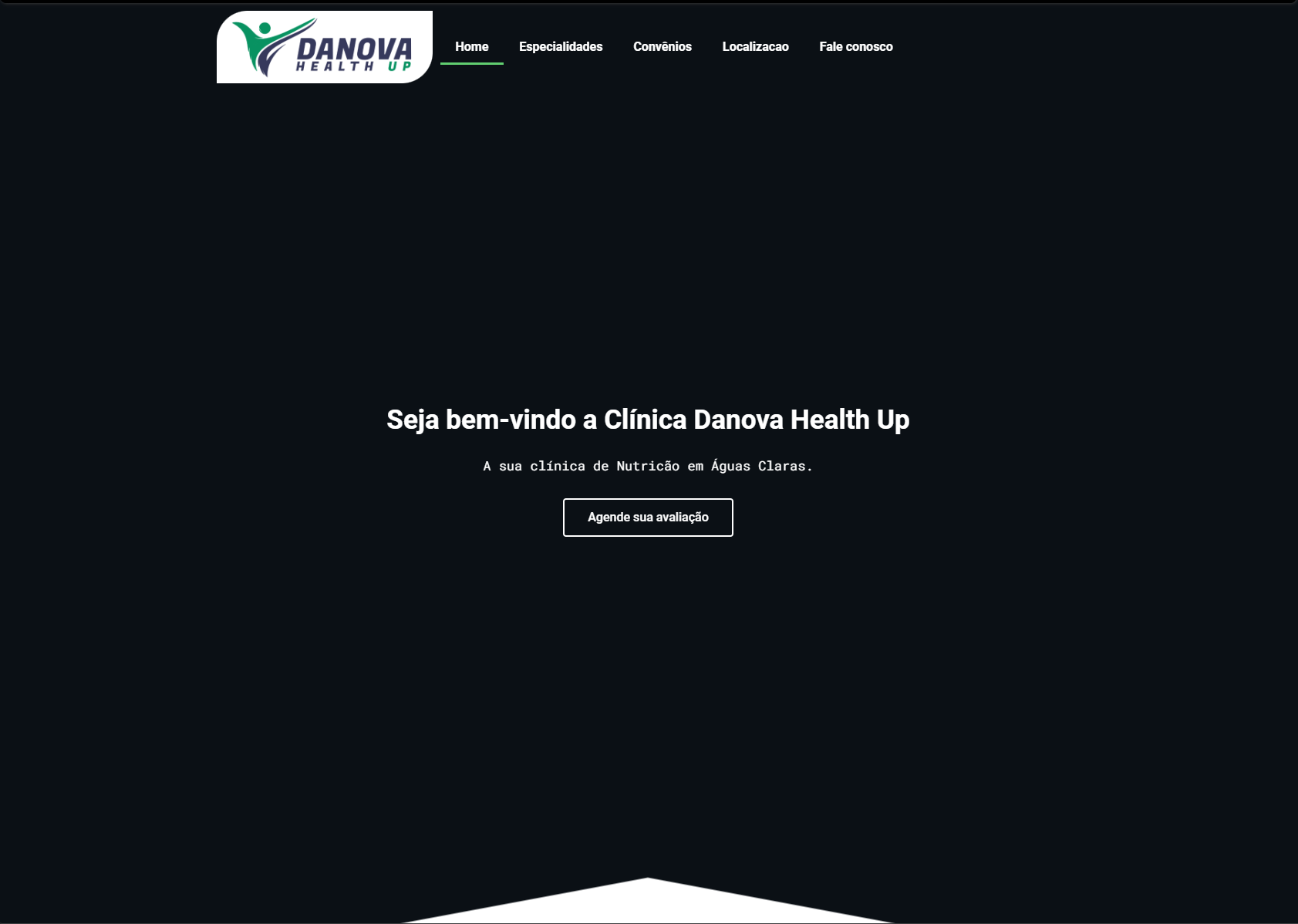 Clínica Danova: Landing page para clínica de nutrição e saúde com foco em agendamento, especialidades, convênios e contato rápido.